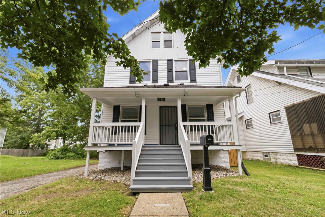 Beautifully updated 5 bed 2 full bath home with 1st floor primary suite that's truly move-in ready! Nearly every part of the home has been improved, giving you the comfort of modern updates without the work. Step onto the brand-new covered front porch and into a bright, freshly painted interior with new luxury vinyl flooring on the first floor and brand-new carpet throughout the second and third floors.

The completely remodeled kitchen is the heart of the home, featuring plenty of cabinet space, stainless steel appliances, a refrigerator with ice maker and water dispenser, a gas stove with range hood, and extra outlets on a dedicated circuit—perfect for all your kitchen appliances and gadgets.

Both bathrooms have been fully renovated with clean, modern finishes, creating fresh, inviting spaces you'll love. The basement adds valuable living space with waterproof-painted walls, extra lighting, additional outlets, washer and dryer hookups, a utility sink, and an included dehumidifier. Whether you need a home gym, game room, workshop, office, or extra storage, this space is ready for your ideas.

Enjoy peace of mind knowing the major updates have already been completed, including a new furnace (2024), new central air (2025), new 10-year Kidde smoke and carbon monoxide detectors, a new mailbox, Valor Gutter Guards, and professional whole-house power washing completed in July 2026. River gravel landscaping and dusk-to-dawn lighting at the driveway, front porch, and back deck add both curb appeal and convenience.

Location is another highlight! You're just a short walk to Dollar General and Metro bus routes #2 and #25, about 10 minutes from the University of Akron, only 4 minutes from Goodyear Headquarters, and just minutes to I-77, I-76, and Route 8. Grocery stores, restaurants, hospitals, parks, and everyday shopping are all close by.

This meticulously rehabbed home offers the updates, space, and location. Just move in, unpack, and start making it your own!