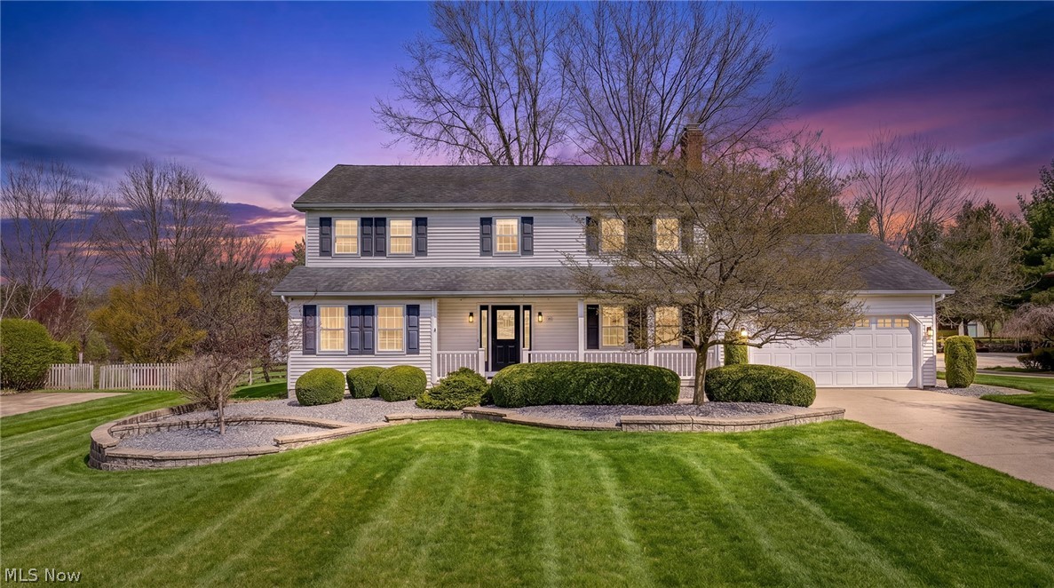 Welcome to this beautifully maintained 4 bedroom, 2.5 bath home nestled in the desirable Hinckley community, known for its scenic surroundings and convenient access to parks, highways, and everyday amenities. This home offers great curb appeal with a welcoming front porch and a spacious, functional layout perfect for both everyday living and entertaining.

The freshly painted interior features newer carpeting and updated hardwood flooring throughout the main level. You will find a bright living room, formal dining space, and a large eat in kitchen with granite countertops, ample cabinetry, and included appliances. The cozy family room with a gas fireplace and a dedicated home office add both comfort and flexibility, along with a first floor laundry room and updated half bath.

Upstairs offers 4 generously sized bedrooms & 2 full baths, including a spacious primary suite and a large connecting closet between two bedrooms for added storage. The finished lower level provides additional living space with a recreation area & unfinished storage space.

Step outside to enjoy the multi level patio overlooking the private backyard, perfect for relaxing or entertaining. Additional updates include a newer front door and patio door, along with a furnace and A C replaced in 2022 roof 2006. An oversized garage with impressive extra depth offers incredible flexibility for storage, hobbies, or even that dream workshop space, making this home as practical as it is inviting.