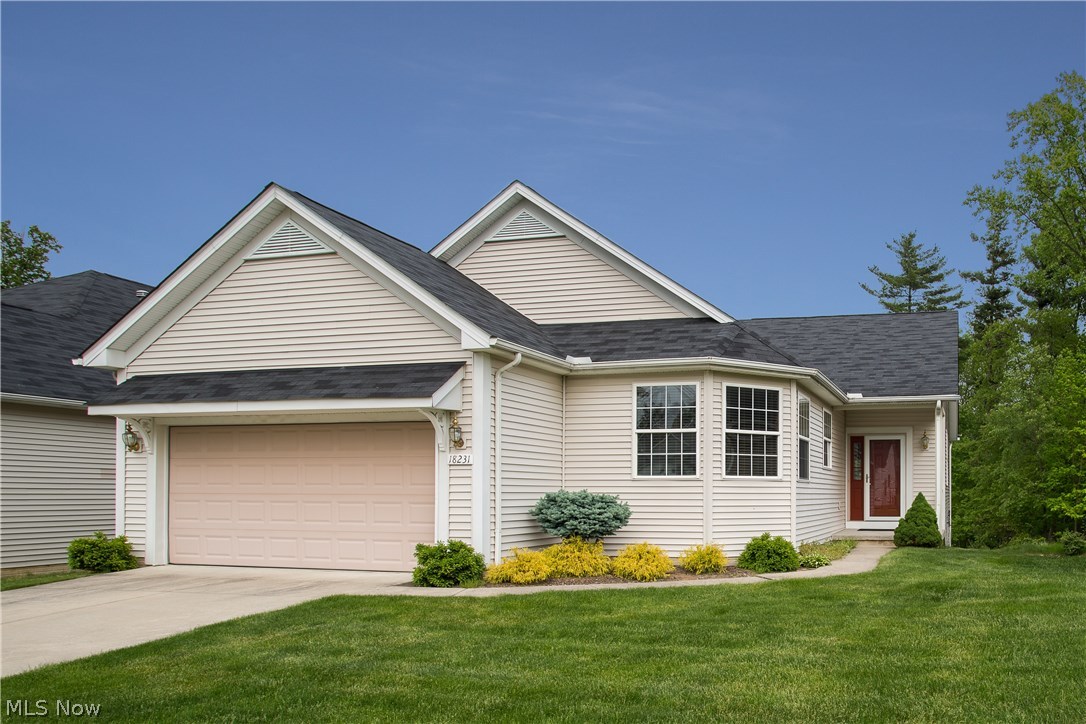 Move in and enjoy! Beautifully maintained detached ranch cluster in Ohio’s premier 55+ gated community, Greenbriar at River Valley! The open floor plan is sure to please! Greet your guests in the inviting entry! The eat-in kitchen is a cook’s delight! There’s plenty of custom cabinets, loads of prep space, & a nice size pantry! All appliances stay! The extended 13 x 12 dinette features a lovely bay window & is perfect for casual dining! The spacious, open LR / DR plan lends great flow for entertaining & features a large bay window looking out to the tree tops! Retire to the spacious owner’s suite complete w walk in closet, private spa bath w soaking tub & walk in shower! The guest room is larger in size and boasts a huge walk in closet.  The main full guest bath w large walk in shower, & nicely appointed laundry room w extra storage closet complete the main level. The fabulous walk out lower level offers 1100 square feet of additional living space features a family room/recreation room