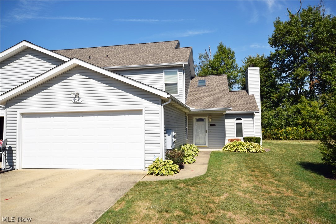 Don't miss out on this one! This 3 bedroom 2 bath condo, located  in the quiet Southwind Terrace Estates of Tallmadge, is a must see! Open floor plan with cathedral ceilings make this home bright and welcoming.  The bright  kitchen is well lit and has extra can lighting installed.  Enjoy the quiet setting in the sun room located off the dinning room.  Or cozy up by the propane fireplace in the great room! (The fireplace can be converted back to wood burning if you prefer.) The bedroom on the first floor has many uses, den, office, craft room, whatever fits your needs and has extra square footage missing in other units.  It also has convenient passage to both sides of the unit.  Upstairs you will find a master bedroom with cathedral ceiling, a third bedroom and a full bath accessible to both bedrooms.  New windows in this unit.   This won't last long call today to schedule your showing!