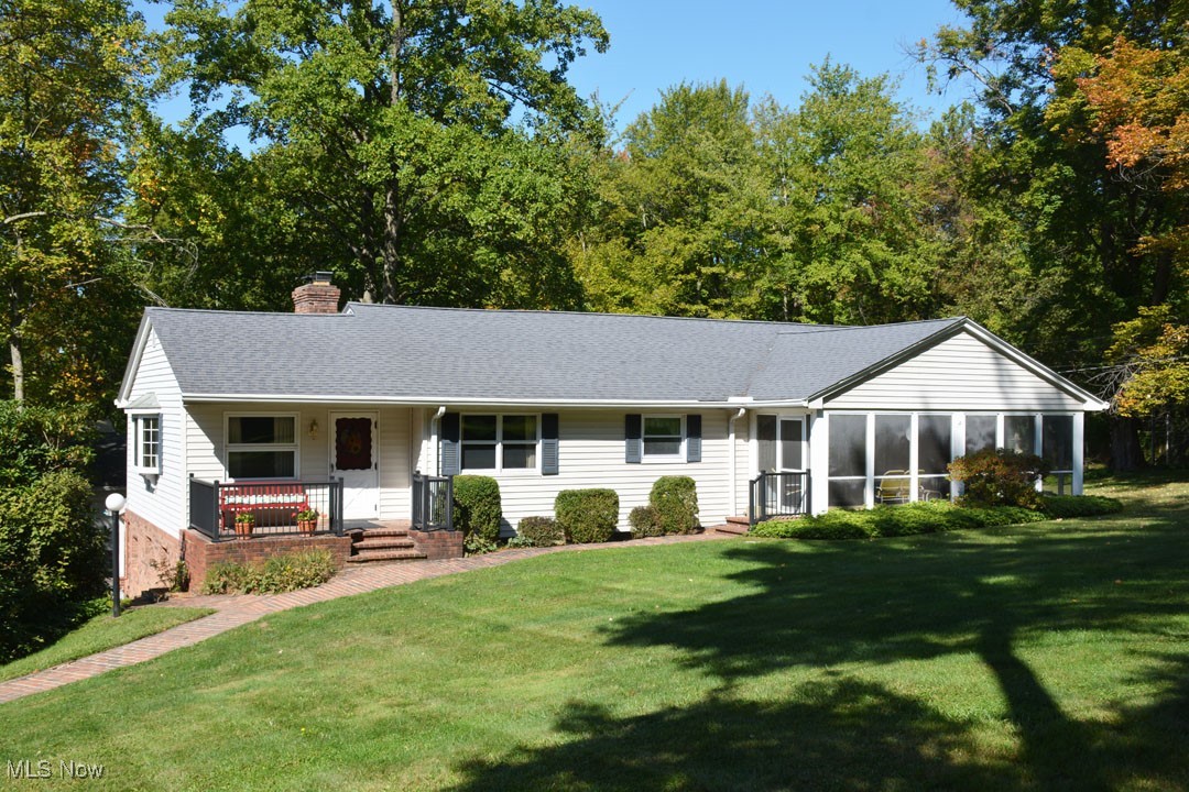 Great opportunity to own a 3 bedroom, 2 1/2 bath Ranch with walk-out basement on 3.16 acres / Enter this well maintained home through the Living Rm with FP and adjoining formal Dining Rm / Plenty of kitchen cabinets and counter space with all appliances included / Family Rm shares space with the Breakfast Rm exiting through sliding doors to a large Enclosed Patio / Basement is partially above grade with finished Rec Rm area and walk-out's to side and rear of home / Unfinished area of basement includes a Laundry Rm and Workshop /  Hot water boiler / Long asphalt driveway approach off Caves Rd with turn-around at garage with second exit on to Cedar Rd / Large garage with lower level for storage and second floor Workshop with lots of glass to brighten your project space / Tennis court needs maintenance / Whole house generator