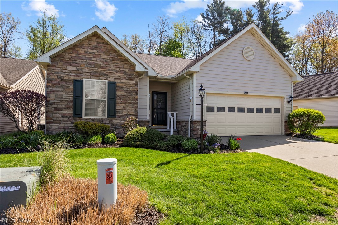 Pride of ownership is evident throughout this beautifully maintained home in desirable Lakeview Village. This spacious ranch offers 3 bedrooms and 3 full baths, along with a finished full basement featuring a large family room and additional full bath—perfect for entertaining or extended living space.

Situated on a premium lot, the home boasts attractive partial stone accents on the front exterior and enjoys added privacy with no direct rear neighbors. Thoughtfully designed at construction, the property includes a 2-foot extension on the garage, primary bedroom, and laundry room, as well as a bright and inviting morning room.

The kitchen is equipped with rich cherry cabinetry and an extra-deep sink, while all bedrooms include ceiling fans for added comfort. The main level features 9-foot ceilings, complemented by cathedral ceilings in the living room and kitchen, creating an open and airy feel throughout.

Step outside to a nicely sized backyard with a deck—ideal for relaxing or entertaining. This home combines quality, comfort, and thoughtful upgrades in a sought-after location.