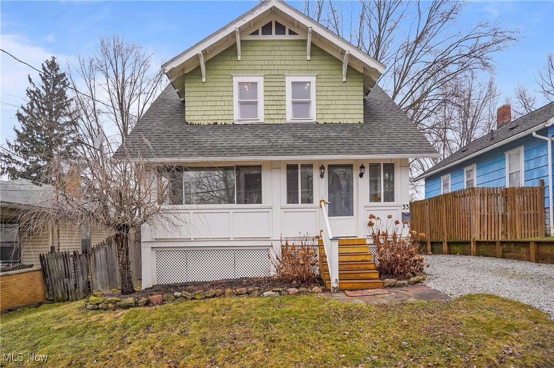 This charming Bungalow in Firestone Park stands out above the rest with its many impressive features. The 23 x 9 enclosed front porch is full of natural light with new windows and it is vented for heat and AC.  Stepping into the formal living room that is open to the formal dining room you'll find beautiful hardwood floors, natural wood trim,a vintage window seat and built in glass bookshelves plus a tray ceiling in the dining room. The living room has a french door that leads to a large deck porch, fenced backyard and an oversized one car garage plus a shed. The beautiful galley kitchen has oak cabinets, stainless appliances, newer floor and light fixtures. The first floor also has a 1/2 bathroom. The second floor bedrooms have been renovated to include vaulted ceilings, lighted plant shelves, extra closet space and newer luxury vinyl floors. The second floor full bathroom is spacious and also in excellent condition. The basement is bright and open with newer electric, some waterproofing and a nature stone floor. Other updates include a water heater, dishwasher and disposal  in '24 and a new roof in '08.  Home warranty included. Call today!
'