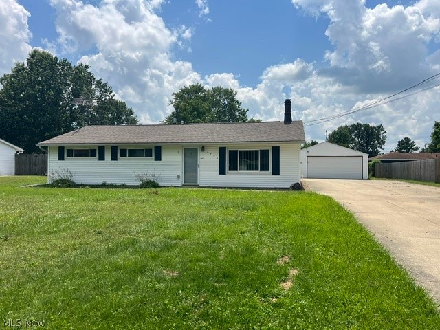 Come see this charming 3-bedroom ranch home in Streetsboro! The home features a comfortable single-level layout, a full bathroom, vinyl siding, and a cozy fireplace with a hearth. Outside, you’ll find a covered back patio that is perfect for relaxing or entertaining, along with a 2-car detached garage for additional parking and storage. Schedule your showing today!