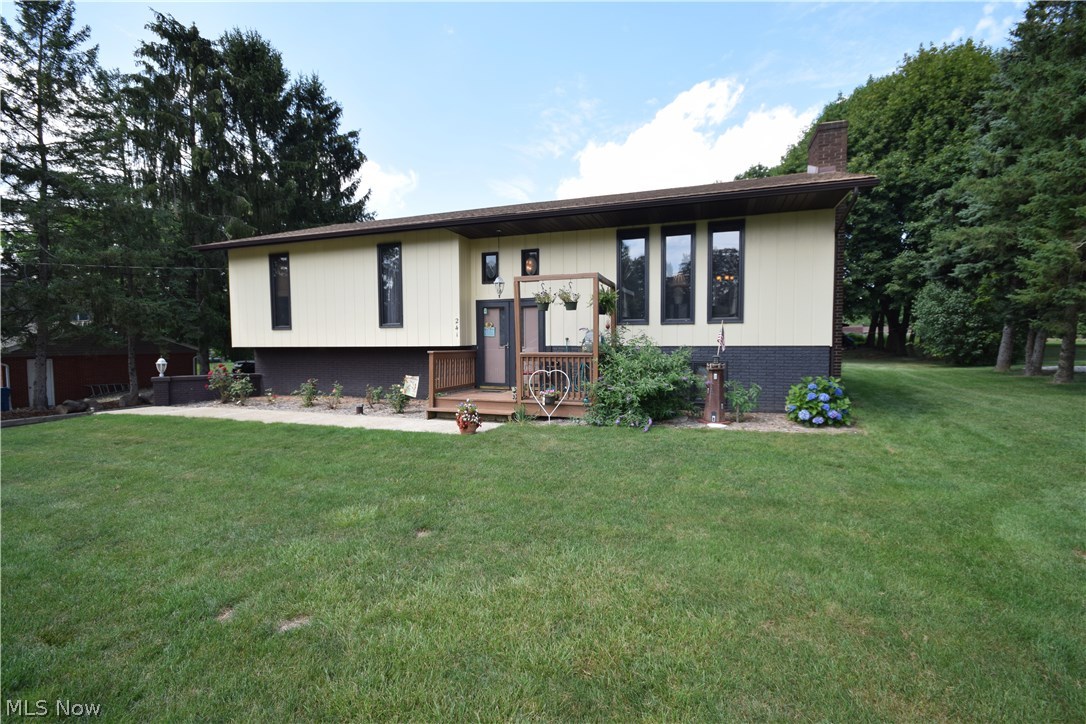 Hurry on this one! This updated bi-level is one you want on your MUST SEE list. Kitchen with enough room for a large table, hickory cabinets and ceramic flooring. Enjoy the view from the 16X48 deck that drops down to the 14X18 deck and above ground pool. Master bedroom with full bath also has sliders to the deck, moonlight swim anyone? The lower level L shaped family room has a large fireplace, wet bar. Large utility room for laundry and the start of a 1/2 bath.  Furnace serviced yearly installed in '07. Hot Water '08. The submersible well pump, holding pressure tank, filters all done in 2011. 200 amp electric service 2008. Roof 2007. Poured concrete foundation. Downspouts to the street blown out 8/17.
2 car attached garage is 22X24, but for the car buff or hobbyist there is the 24X32 3 car heated pole building, Wayne Dalton door systems, insulated R-19, drywall, exhaust fan, 110 and 220 electric. Need to store lawn equipment? Oversized shed with concrete floor and sturdy built in shelves. 
Seller is providing a home warranty for your peace of mind. Call today to schedule your personal tour!