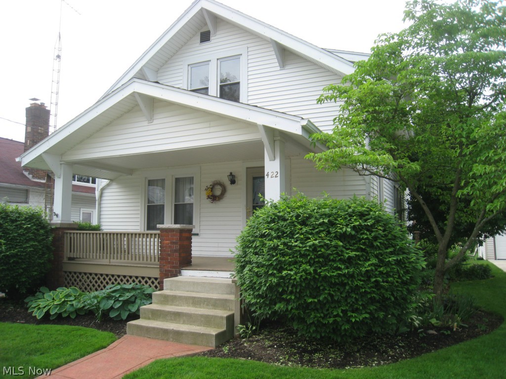 Move in NOW and get ready to decorate this beautiful, well-maintained home for the holidays and celebrate special times with your family!  This older home, located in the heart of the Hoover District in North Canton, is within walking distance to the North Canton library, YMCA, banking and restaurants, and Hoover football games, just to name a few! The first floor includes the master bedroom w/ two large walk-in closets, full bathroom, kitchen pantry and an updated kitchen w/ ample cupboard space and newer appliances.  Formal dining room w/ connecting living room boast good natural light & beautiful woodwork.  Two bedrooms on second floor each have ample closet and storage space.  The full bath on the second floor features a walk-in shower.    The full basement offers vented glass block windows, more storage space and additional food pantry, laundry room with high efficiency furnace (2011) and a bonus room that includes a gas fireplace.  This home is enhanced w/ Central Air, 100 amp el