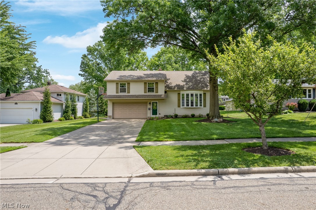 Beautiful 4-bedroom, 4-level split featuring a completely remodeled main floor designed for modern living. The dream kitchen includes all appliances, stylish LVP flooring, and opens seamlessly to the living room with a bay window. An eat-in dining area offers sliding doors leading to a deck with pergola, overlooking a patio and raised garden beds. Spacious bedrooms provide plenty of room, with the fourth bedroom boasting a walk-in closet. The finished lower level adds valuable living space perfect for a family room or playroom. Freshly painted throughout, this home also features original hardwood floors beneath the carpet, offering timeless charm and future possibilities.