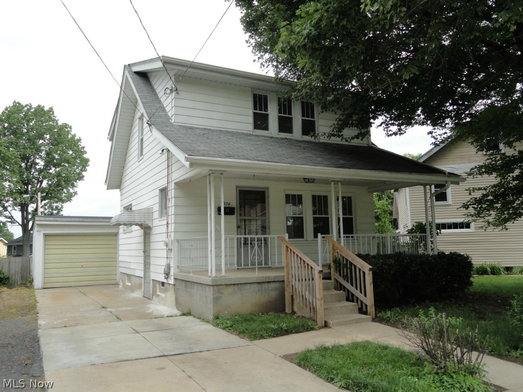 Nicely updated home in tip top shape!  Large covered front porch with plenty of room to relax and enjoy.  Updated kitchen with new cabinets, counters, sink and floor.  Updated bathroom too! New carpet and fresh paint throughout in neutral tones.  Windows in 2005, Garage door in 2007, Garage roof in 2009, newer water heater and soil stack too.  Shower in basement.
