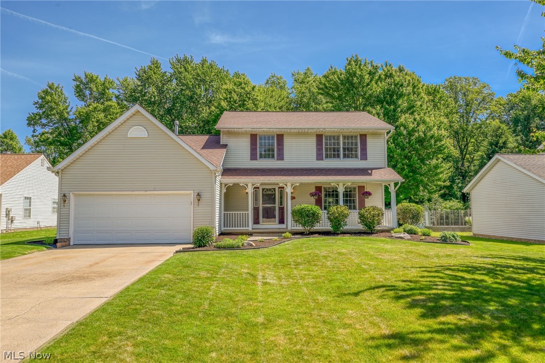 Welcome home to this classic 3-bedroom, 2.5-bathroom colonial perfectly situated in Twinsburg! The first floor hosts a spacious living room that flows seamlessly into the formal dining area. The heart of the home is the kitchen, boasting ample counter space, all overlooking a cozy family room—ideal for relaxing evenings. A convenient half bath completes the first floor. Upstairs, the primary suite serves as your private retreat, complete with a full en-suite bath. Two additional well-appointed bedrooms share a second full hallway bathroom, offering plenty of space for family, guests, or a dedicated home office. The lower level is partially finished with plenty of extra living and storage space. Located just minutes from Parks, top-rated schools, and easy highway access to both Cleveland and Akron. Don't miss the opportunity to make this exceptional property your own!