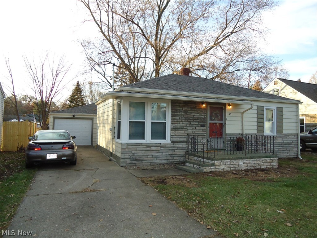 Move-In Condition!!  Cute & well maintained Ranch style home in convenient Ellet location.  Freshly painted inside and out --2019.  New Dimensional Roof on Home and Garage--2019.  Remodeled Bathroom with built-in vanity.   New Laminate flooring throughout --2019.  Applianced Kitchen with loads of cabinet space.  Bright, open Living Room with arched doorways and tray ceiling.  Newer vinyl replacement windows.  Enclosed  porch/3 season room attached to garage....overlooking large 50' x 153' lot.  Full unfinished basement (32' x 22")  features a stand up shower and built-in storage....a great place for additional living area, workshop etc.  Call today for your private showing....you'll be glad you did!