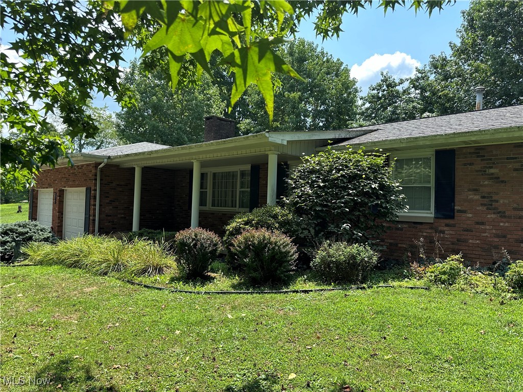 Welcome to this nice, 3 Bedroom, 2 1/2 Bathroom Ranch Brick Home with 2 car garage located in the Village of Woodsfield in a private setting on 3 parcel lots.  Home features cozy living room with gas fireplace, private front porch, side deck, dog kennel, nice master bedroom with master bathroom.  All three bedrooms are nice size with plenty of closet space.  Home features Village of Woodsfield Utilities for electric, water, sewer, dominion gas and central air conditioning.  Washer, Dryer, Frig, Stove, and dishwasher all included in the price.  This home has a heated 2 car garage with plenty of storage cabinets with garage door openers. The main floor has 1152 sq feet of living space Plus 1152 sq ft of unfinished basement.    Roof was replaced approximately 10 years ago; Furnace / Hot water tank less than 10 years ago. Windows replaced with double pain wood & Storm Pella. Mineral rights owned by the current seller will transfer to new buyer.   This home is a must see, Schedule your apt today !
