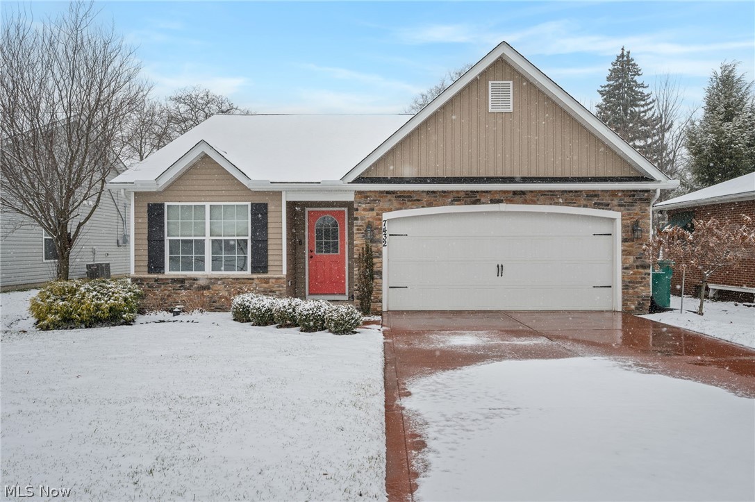 Newly built Pro-Built Ranch home with 2-car attached garage, first floor laundry room, and located in the quaint Presley Way community in Mentor, conveniently located just minutes to I-90, OH-2, US-20, OH-615, OH-84, and so many amenities including shopping, restaurants, parks, schools, and more. This well-maintained home offers an open floor plan, a family room with vaulted ceiling and a gas fireplace, kitchen with granite countertops and all appliances included, and a dining area with access to a back patio and extra-spacious backyard. The primary suite has a vaulted ceiling and en-suite bath with walk-in shower. Two additional bedrooms offer functionality for additional living space. A dedicated main level laundry room with a utility sink and attached 2-car garage provide added convenience and storage space. Recent updates include: Replaced washer/dryer (2024), front lawn (2025), carpet in family room and hallway (2023), flooring in utility room (2023), installed a Ring doorbell, light fixture above kitchen sink, and more. INCLUDED are ALL kitchen appliances, washer/dryer, Ring doorbell, window treatments, TV mounts, and a 1-year home warranty.