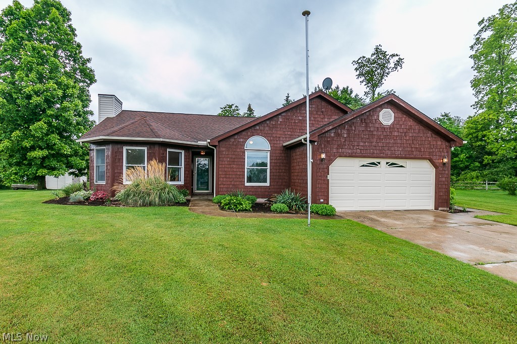 Welcome to this wonderful ranch home on a quiet cul de sac in Glen Valley Farms. Enter into the open floorplan of the Great Room & kitchen/ dining area. Warm neutral colors in the vaulted Great room, with cozy fireplace. The big country kitchen has all appliances,  a skylight, a breakfast bar & a spacious dining area,  with slider to a patio with grill & view of the lovely serene yard. The Master Bedroom is well appointed with a  ceiling fan & skylight, a huge closet, double vanity & shower. The 2 additional bedrooms share another full bath. The Laundry area includes the storage & washer & dryer. The garage has additional storage above. Roof tear off 2015, furnace & A/C 2017. Great location close to shopping, parks & all beautiful Geauga County has to offer. Come home!
