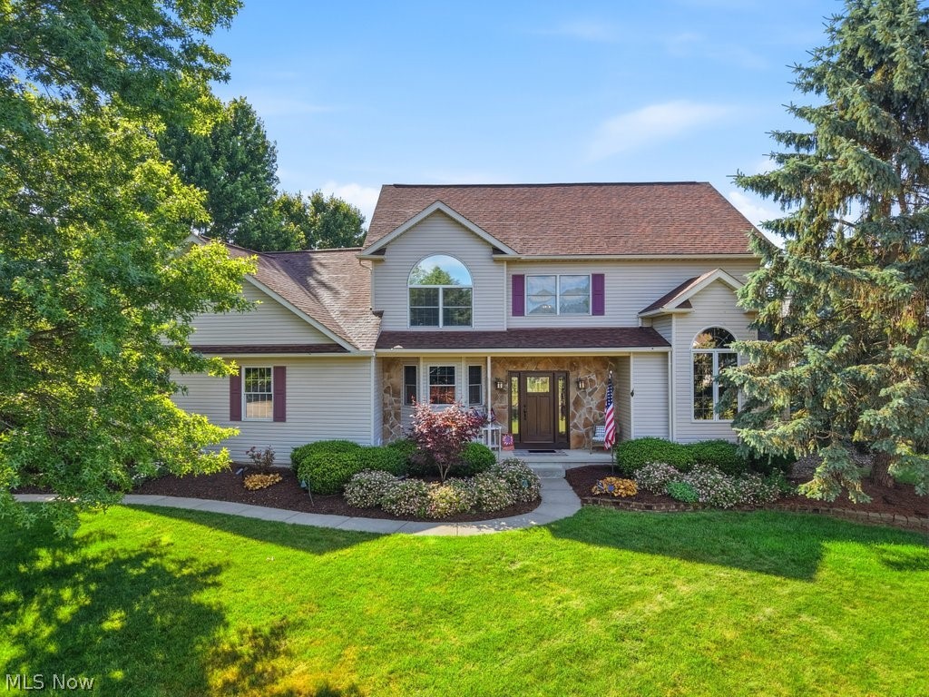 Located in the highly desirable Montville Lakes community, this custom-built, one-owner home offers 3 bedrooms, 2.5 bathrooms, and sits proudly on a spacious corner lot. As you enter, you'll be welcomed by a grand foyer, formal dining room, and elegant sitting room featuring soaring ceilings and abundant natural light. The beautifully appointed kitchen offers ample counter space, stunning exotic granite countertops from Architectural Justice, a pantry, and a large center island perfect for entertaining. The kitchen opens seamlessly to the family room, complete with a cozy gas fireplace, while gorgeous hardwood floors flow throughout the entire first floor. A convenient half bath and first-floor laundry room complete the main level. Upstairs, you'll find three generously sized bedrooms, a full shared bathroom, and a spacious owner's suite featuring a vaulted ceiling, walk-in closet, and en-suite bath with granite countertops. The basement was professionally waterproofed in 2004 and offers a clean, dry space ready to be finished for additional living area or utilized for abundant storage. You'll also appreciate the oversized three-car garage. This meticulously maintained home includes several major updates, including a new furnace in 2025 and a new roof in 2021, along with many other improvements. Ideally located within the highly rated Highland Local School District, this home offers easy access to I-71, shopping, dining, and everyday conveniences while still providing the peaceful setting Montville Lakes is known for. Don't miss your opportunity to own this exceptional property!