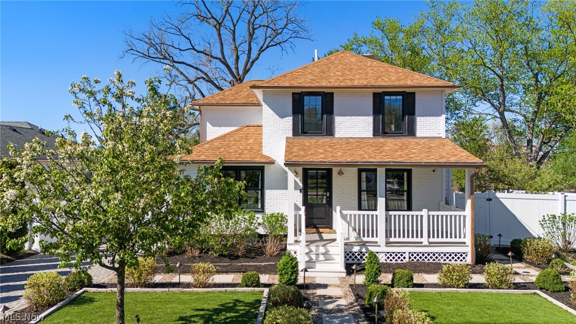 Originally built in 1900, this turnkey 5 bedroom and 4.5 bath home was masterfully rebuilt from the studs out, providing the character you can’t manufacture paired with infrastructure you would pay a fortune to retrofit. Every essential system including electrical, plumbing, and HVAC has been fully replaced to offer the peace of mind of a new build within a classic frame. The kitchen is a chef’s dream, featuring a complete Fisher & Paykel suite with a steam oven, speed oven, traditional oven, warming drawer, built in coffee machine, paneled refrigerator, dishwasher, trash compactor, and a dedicated ice machine. A massive 1,500 sq ft addition houses a private home theater, while two electric fireplaces anchor the living room and second floor office. Designed for ultimate convenience, the home features two full laundry sets including an LG WashTower upstairs and a Samsung set with auto dispense in the basement. Every principal room has a Brilliant touchscreen that controls the entire home including lights, climate, audio, cameras, doorbell, and locks with a tap. Behind the walls, the infrastructure is world class with whole home water filtration and UV sterilization, a Rheem tankless hot water system, and dual HVAC with UV air purification and scent diffusion. Connectivity is unmatched with commercial grade Ubiquiti WiFi 7 with Spectrum fiber plus rooftop Starlink failover, complemented by a 20 camera professional security package and a whole home backup generator. Every meticulous upgrade ensures this elite residence is truly turnkey and move in ready, offering the rare confidence of a home where every detail has been handled for you. Perfectly situated in the heart of North Olmsted, you are minutes from premier shopping, local parks, and a vibrant community atmosphere.