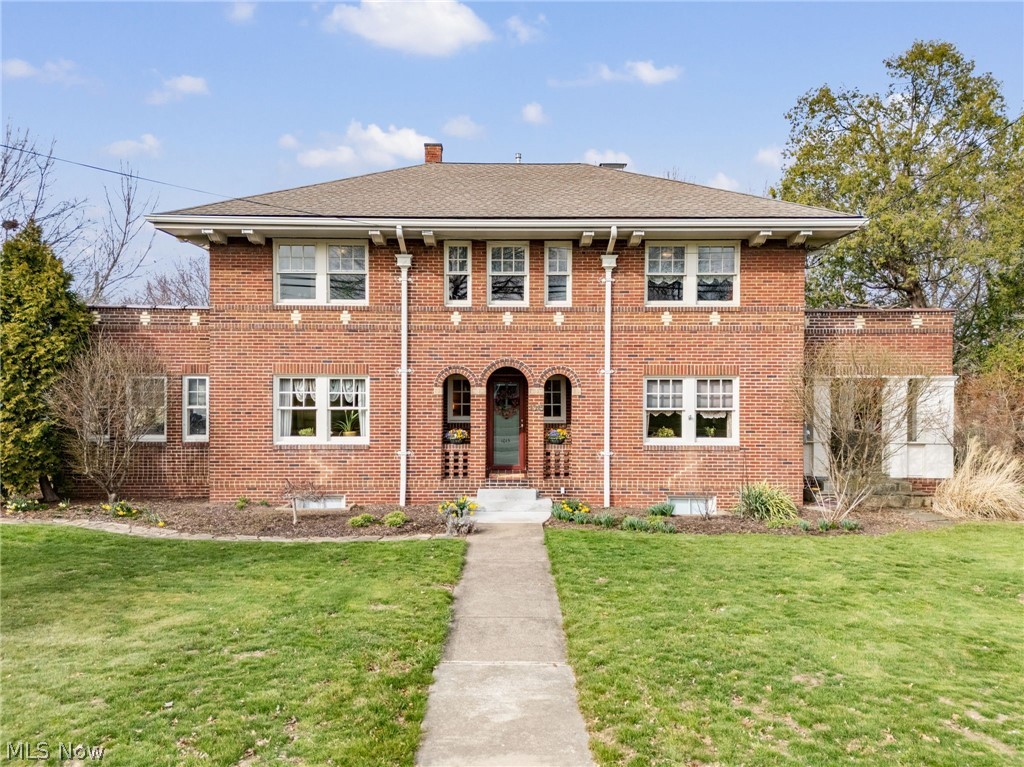 Looking for a piece of history? You found it! This stunning all brick, colonial style home has been maintained and updated to a tee with natural authenticity left throughout. Welcome to 1015 Portage Street NW! Located right in the heart of North Canton, this century home offers four bedrooms and two full baths. Enter into the stunning foyer and meet charm right when your feet touch the natural wood flooring. Stunning Family Room to your right offers an abundance of space, gas fireplace with wood surround and double doors entering out to the calming, covered side porch. Formal Dining Room is sure to impress and is perfect for entertaining. The Living Room is a great space for additional living, a potential office or sun room as it's filled with windows and boasts with natural light. The Kitchen is a cooks delight with granite counters, stainless steel appliances, island, coffee bar, breakfast nook and an array of cabinetry. The first level is complete with an updated full bath that was converted from a half bath. Follow the charm to the second level where you will find four bedrooms. one which was converted into a walk-in closet, and a full bath with claw tub and walk-in shower. The basement offers a laundry area and great storage space. The yard sits on over .6 acres and is truly a delight. The homeowner's have taken immaculate care of the inside and out and it shows. Find relaxation outside on the covered porch or deck or work in the ready to use garden. Some updates include the water heater (2024), furnace (2019), a/c (2019), electrical (2010), and appliances. Review the extensive list of updates in the attachments as this home has so much to offer! You truly need to see for yourself!