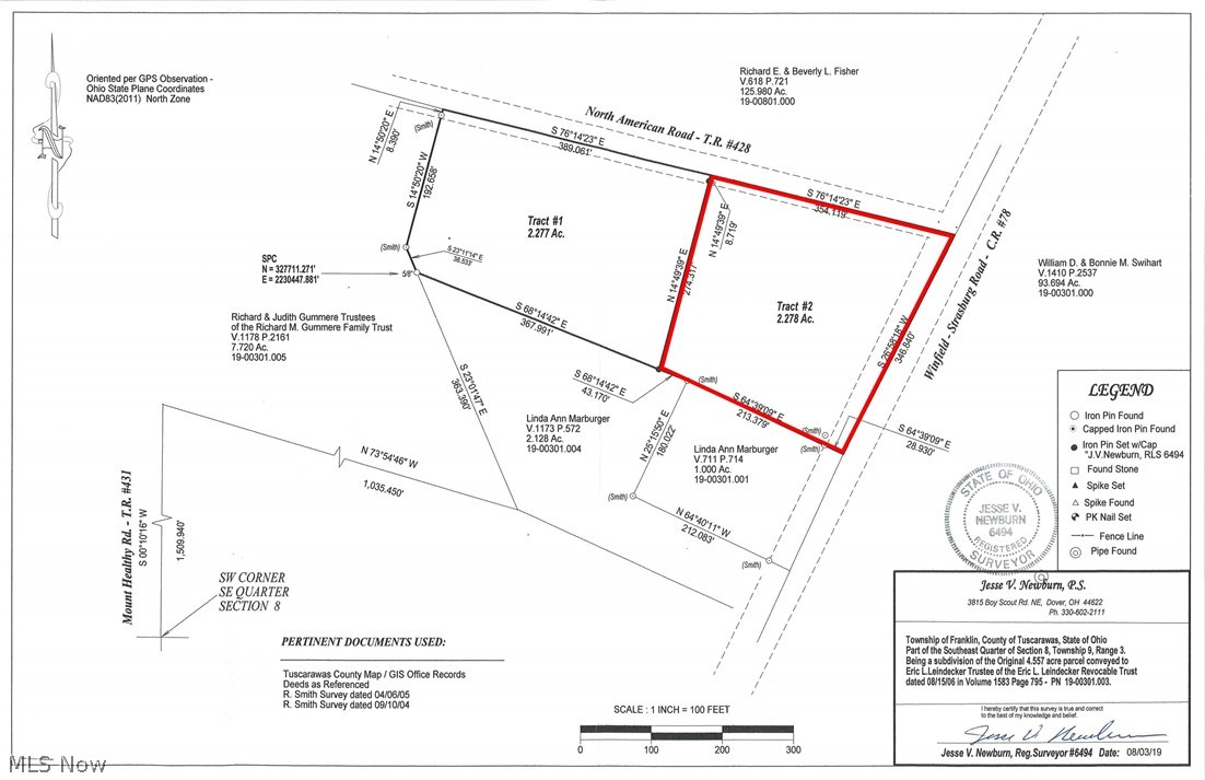Beautiful country setting. 2.278+/- acres on the corner of Winfield Strasburg Road NW and North American Road NW. 346 feet of frontage on Winfield Strasburg Road and 354 feet of frontage on North American Road. Strasburg schools. Build your dream home!  Lot size and lot lines are subject to survey.  Taxes are based on the whole parcel.  No mobile/modular homes.  See restrictions.