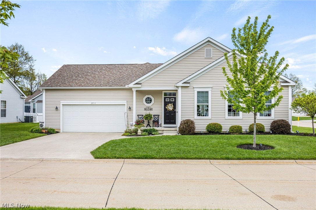 This well-maintained stand alone ranch condo with full basement offers comfortable, single-level living with thoughtful features throughout. The open floor plan creates a seamless flow between the living room, dining area, and fully applianced kitchen, making the space feel bright and welcoming.
At the heart of the home, a central fireplace anchors the living room, adding warmth and character. Just off the main living area, a back brick patio provides a private outdoor retreat—perfect for relaxing or entertaining—while a charming front stoop adds curb appeal.
The condo includes two spacious bedrooms and two full bathrooms. The owner’s suite features its own private bath along with convenient Jack-and-Jill closets for ample storage. A main-floor laundry area adds everyday convenience.
Additional highlights include a two-car extended attached garage. A full basement that is plumbed for another bathroom and offers plenty of extra storage or potential for additional living space. Overall, this home combines practicality, comfort, and easy living in a well-cared-for setting.