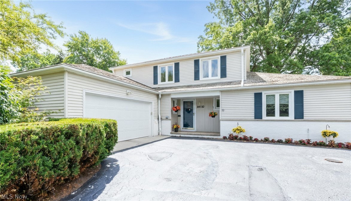 From the updated Kitchen to the open floor plan, this lovely Colonial home offers many seller updates on a third plus acre private lot. Slate floor foyer leads to spacious combination Living and Dining rooms with panoramic views of the composite deck and landscaped and fully fenced back yard. Renovated in 2013 along with the addition, the expansive eat-in Kitchen has granite counters and center island with breakfast bar, custom Maple cabinetry for ample storage, walk-in pantry, Stainless Steel appliances including GE Monogram gas range, and plenty of natural light from two skylights, one of which was replaced in January of 2026. Paneled Den with built-in bookcases shares a double sided fireplace with Living room. First floor Bedroom/Office is adjacent to stunning, new (2023) updated full bath with unique accessible glass shower! Three large bedrooms on second, all with hardwood floors, share a full bath with shower over tub! Convenient mud room and laundry off entrance to 2 car garage. Finished lower level has new (2025) LVT flooring throughout! HVAC replaced in December of 2025! Driveway seal coated July 2026! Shaker Walking Trail across the street! Will be Shaker POS compliant. This well maintained home is ready to move into.