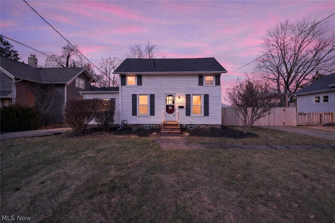 Welcome to 49 Monroe St! Perfectly positioned on a spacious lot backing to Coe Lake and Coe Lake Park, this home offers a peaceful, scenic setting. Ideally located just a short distance from charming downtown Berea, you’ll enjoy easy access to local restaurants, shops, and the beautiful campus of Baldwin Wallace University. As you arrive, the inviting curb appeal warmly welcomes you into this charming home. The spacious living room is filled with natural light and flows seamlessly into the formal dining room, creating an ideal setting for hosting family gatherings and dinners. The large eat-in kitchen features white cabinetry, a stylish backsplash, a double sink, and a cozy dining area, with direct access to the back deck for easy indoor-outdoor living. The main level offers the convenience of first-floor living, complete with a generously sized bedroom with double closets and a full bath. Upstairs, the second floor provides the perfect opportunity to create a private owner’s suite, featuring a large bedroom with lofted ceilings and a versatile bonus room that can be used as a home office, sitting area, or dressing space. A full bath with a freestanding clawfoot tub and vanity with storage completes this level. When warmer weather arrives, enjoy cookouts on the deck in the fully fenced backyard or unwind by the firepit while taking in beautiful views of Coe Lake. The expansive yard offers a blank canvas for gardening, and the shed provides convenient storage for all your tools. A detached two-car garage adds to the home’s functionality. Recent updates include a new roof (full tear-off, 2026), a new fence, and refinished floors. This cozy, and full of potential home is a wonderful place to settle in, enjoy the outdoors, and make it your own while appreciating the peaceful park and lake views just beyond your backyard. Don’t miss your chance to view this lovely home in person