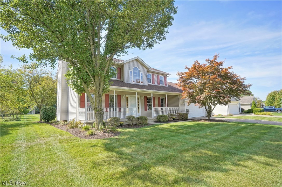 Situated on a beautiful .70+ acre lot, this well maintained and lovely colonial offers spacious rooms to include oversized living room with wood burning fireplace, which is open to the eat-in kitchen (all appliances convey). Sliders to the amazing covered trex deck is 20' x 24' and is perfect for enjoying your morning coffee, relaxing, entertaining and enjoying the extra large backyard.  This home is actually a 5 bedroom with the current owner using the 5th bedroom as a first floor office.  The dining room with trayed ceiling, powder room and laundry with access to the deck complete the first floor.  The second floor features an expansive primary ensuite with a 7' x 6' walk in closet, double vanity, walk in shower and soaking tub, three other good sized bedrooms and the second full bath.  Roof - 2019, AC - 2018, Windows - 2015 (upstairs) and back of home (2019).   The second floor has been freshly painted - 2022.  Home warranty is being provided to the buyer.  Super close to Medina Square!