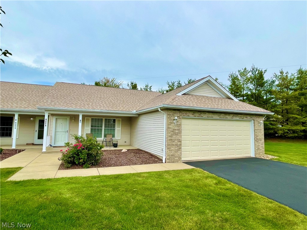 Gorgeous 1 Story Ranch Condo a desirable quiet condo community. This 2 bedroom, 2 full bath condo has many updates including newer light fixtures, updated flooring, newer hot water tank, HVAC (2018), freshly painted, newer storm doors & updated kitchen. The covered front patio will lead you inside to beautiful living room that leads to the dining room. From their make your way to the kitchen with newer appliances. A sliding glass door will take you to the back patio private patio backing into the tree line. The master bedroom is spacious with double closets and a master bathroom. The 2nd bedroom also is nicely sized with double closets. A 1st floor laundry has cabinets and newer laundry tub.