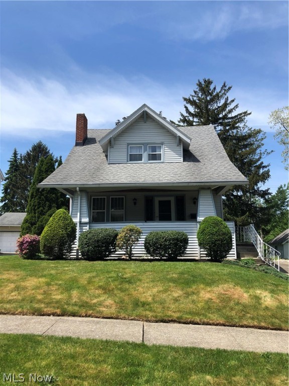 Make this charming Colonial yours! Nestled in the heart of Firestone Park, just a stone's throw from the park, playground and community center. Enter from the open front porch, thru the front door with beveled glass window. Spacious living room with fireplace, built-in bookcases and crown molding. Note: Fireplace has not been used in years and should be inspected. Walk into the dining room and see the beautiful wood beam ceiling, a perfect place for those family dinners! Kitchen features stove-refrigerator-dishwasher. If you enter from the rear door you enter into the den/study/office (so many possibilities for this space) which gives access to a full bath. The upstairs has 3 bedrooms (all with walk-in closets) and a full bath. An access area gives you entry to the 3rd level, ideal for extra storage. The basement offers an open design and has been waterproofed. Sump pump added with a battery backup system. Glass black windows add safety. Seller has contracts covering the furnace-water