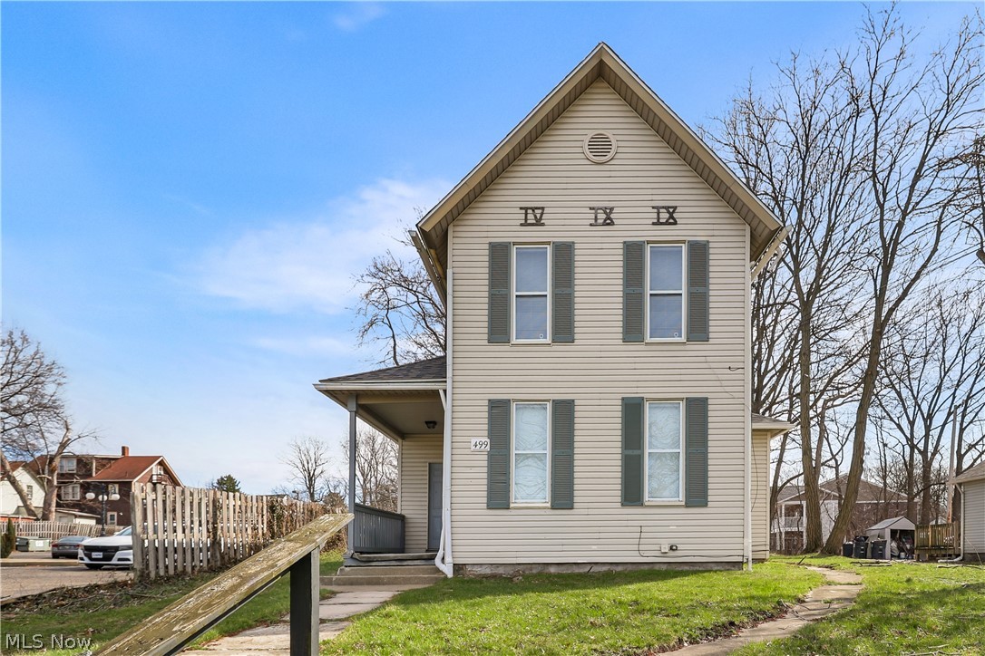 Excellent investment or owner-occupant opportunity at this updated Akron duplex, where major capital expenditures have already been addressed, including a brand-new roof installed in 2025. The first-floor unit features a spacious two-bedroom layout, while the upstairs unit provides a comfortable one-bedroom space, with each unit benefiting from its own full bathroom. The property features reliable mechanicals with a 2018 furnace and a 2017 water heater, alongside updated electrical panels and flooring. Both units offer modern conveniences, including a shared washer and dryer from 2021 and a mix of newer refrigerators and ranges. Recent interior improvements include a newer shower and vanity upstairs, while the downstairs unit has been refreshed for maximum appeal. The property is well-maintained with recent tree clearing and a clear roadmap for additional value-add improvements to the exterior and landscaping. For those looking to expand their footprint, this property is available for individual purchase or as part of a larger strategic portfolio along Brown Street. Purchasing this duplex alongside neighboring units at 505, 511, and 517 Brown Street offers a rare chance to acquire a concentrated block of real estate with high revenue potential in a single transaction. Whether you are a first-time landlord or a seasoned investor seeking to scale, this property provides the perfect blend of stability and future upside. Seller Financing available for the full portfolio of properties.