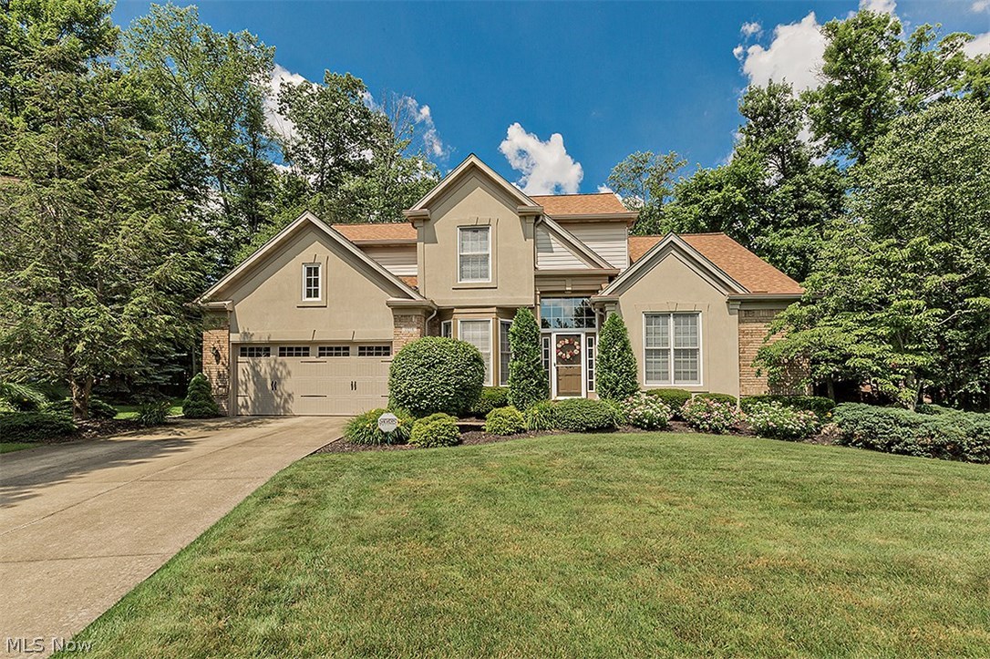 Looking for a 1st master bedroom in a beautiful and well-maintained custom-built colonial on a professionally landscaped lot on a cul-de-sac in the Meadows of Ethan’s Green? This is it! From the moment you pull into the driveway, you will be impressed with the gabled roof line of this beautiful home. Then step into a 2-story foyer with a beautiful wood floor and tons of natural light, flanked by a private den and a formal dining room with a bay window, wonderful wainscoting and crown molding. A vaulted great room with a gas fireplace and lots of windows. The large eat-in kitchen has granite counters, an island with seating area, all stainless appliances that remain (in addition to washer and dryer). 3 wonderful windows above the double stainless steel sink give a great view of the wonderfully private and well-landscaped back yard. The sliders with a transom lead out to a large, newly stained deck. The 1st floor bedroom is large, has a treyed ceiling with ceiling fan, and two sets of wi