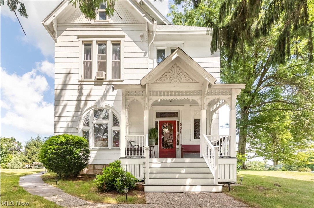 Welcome to this beautifully maintained and thoughtfully updated Victorian gem located in the highly sought-after town of Barnesville - recently recognized as one of the best towns in Ohio. This stunning 6-bedroom, 3-bathroom home blends timeless character with modern updates, offering both elegance and comfort on a spacious lot with in-town convenience. Step inside to find original stained glass windows, exquisite woodwork, and charming architectural details throughout. The home features a fully remodeled kitchen with modern finishes, updated bathrooms, and expansive living spaces that make this home perfect for both everyday living and entertaining - ask your realtor to see the impressive list of all the updates that have been made to this home. Outside, enjoy three covered porches, a cozy firepit and sitting area, and a beautifully landscaped yard with a semi-circular driveway for easy access and plenty of parking. The home is currently utilized as both a private residence and an Airbnb, but this property offers a variety of income-generating or multi-use opportunities. It can easily serve as: a full-time private residence, a turnkey Airbnb investment with up to three separate rental units, a high-end duplex, or a unique professional office space. Whether you're looking for a distinctive family home, a profitable short-term rental investment, or a combination of both, this property delivers. Don't waste anytime on this home so you can be sipping coffee on the porch or hosting guests around the fire, having a peaceful retreat just minutes from charming downtown shops, restaurants, and community events, it's a rare find in one of Ohio's most desirable small towns. Schedule your private tour today and discover the full potential of this extraordinary Victorian estate.