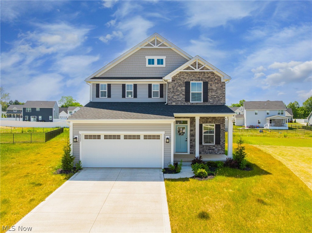 Built in 2025 and loaded with modern style, this stunning 4-bedroom, 3.5-bath home on a cul-de-sac, offers over 1,700 sq. ft. of thoughtfully designed living space, plus a partially finished basement that provides even more room to relax, entertain, or work from home.

From the moment you arrive, the curb appeal impresses with its striking stone façade, inviting front porch, and like-new condition throughout. Why wait months to build when you can move right into a home that’s barely a year old?

Inside, you’ll find an open-concept layout featuring luxury finishes, a bright and spacious living area, and a designer kitchen with white cabinetry, stainless steel appliances, an oversized island, and stylish black accents throughout.

Upstairs, the spacious bedrooms include a beautiful owner’s suite complete with a spa-inspired bath and walk-in closet. The partially finished basement offers endless possibilities for a media room, fitness area, playroom, or home office.

Modern, stylish, and truly move-in ready—this exceptional home delivers the benefits of new construction without the wait.