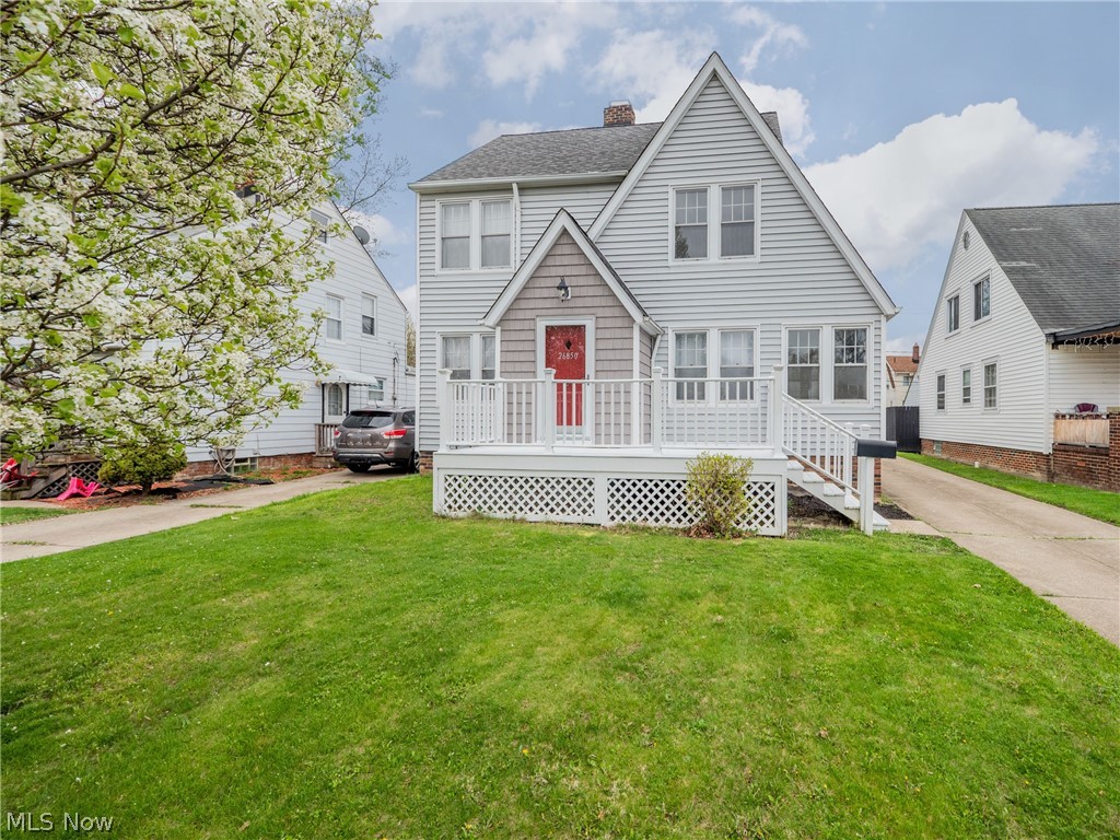 Fantastic classic colonial with so much to offer. With over 1300 sqft, the first floor offers a large kitchen with plenty of cabinet and counter space, a dining room with built-in corner cabinets, a huge living room and even a cozy sunroom! Upstairs there are 3 bedrooms, one with a large walk-in closet and an attractive, classic white tiled bathroom. There is a also a walk-up attic that offers easy access to tons storage space. The basement was completely waterproofed in the past and does have a transferable warranty, so there is plenty of useful space there and a half bath near the laundry area. The furnace and air conditioning are newer, the electric panel and service has been updated and outside the house is vinyl sided and there is a newer dimensional style roof. The backyard is fully fenced and has a new concrete patio. There is also a large 2 car garage in back. Truly a great property and will be transferred Point of Sale compliant, All Appliances Stay as well!