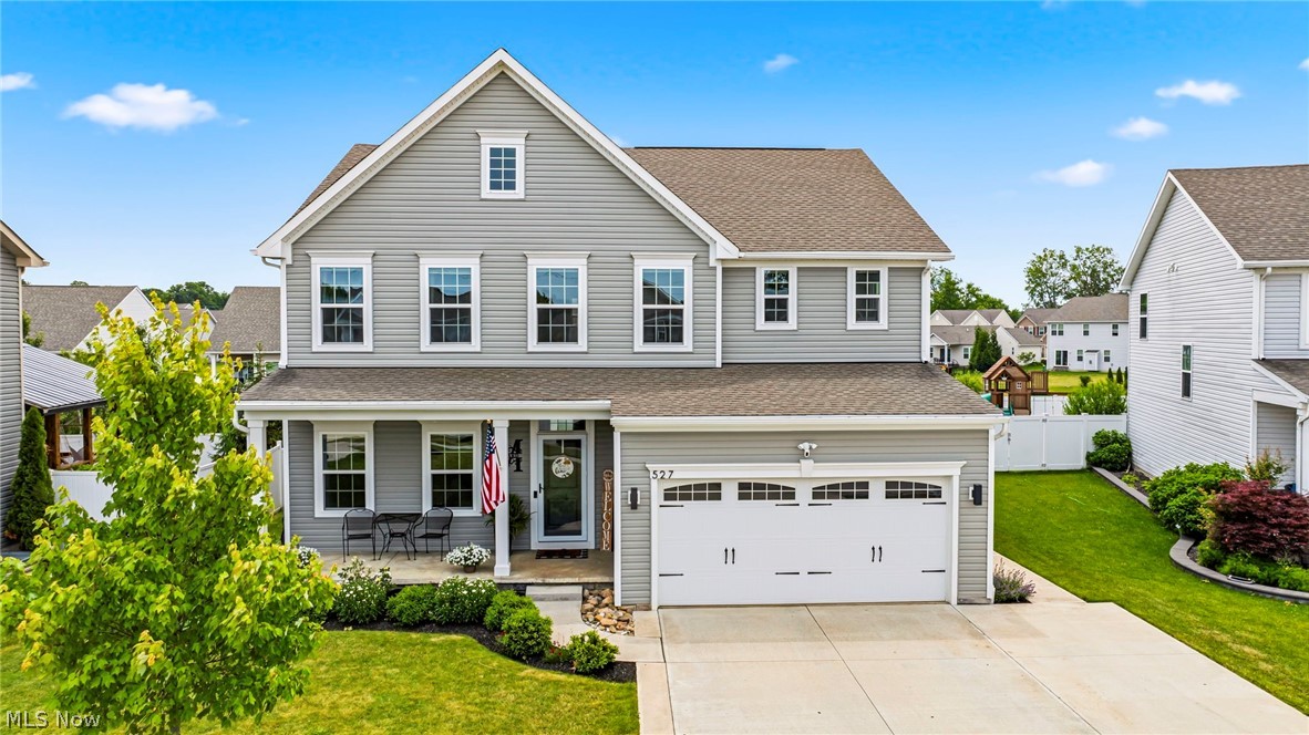 Take a look at this spectacular 5 bedroom, 4 full bath, move-in-ready home in the desirable Meadows at Fairway Pines, Painesville Township, Ohio! Fabulous location in Riverside Local Schools with a community pool! This home was built in 2021 & features an open layout, private, fully fenced back yard with patio, and approximately 4,400 sq ft of finished living space including the full finished lower level! Enter through the foyer with immediate access to the front office with French doors. Continue into the inviting and open floorplan & living room with fireplace, large kitchen with center island, walk-in-pantry, granite countertops, stainless steel appliances, and tiled backsplash! The first floor also has a nicely sized bedroom with access to a full bathroom. There's a convenient mud room off of the garage too! Upstairs you'll find 4 additional bedrooms including the oversized primary suite including 2 walk-in-closets, a double sink vanity, and extra large titled shower. All luxury vinyl plank on the 2nd floor is newer. Enjoy the expansive loft family room, and convenient laundry on the second level! The lower level finished recreation area offers many possibilities & there's a full bath in the lower level. Additional features: 2 car attached garage, whole home filtration system, wired for security system, poured concrete foundation, water-powered backup system for the sump pump. Don't miss it, see this one right away!!