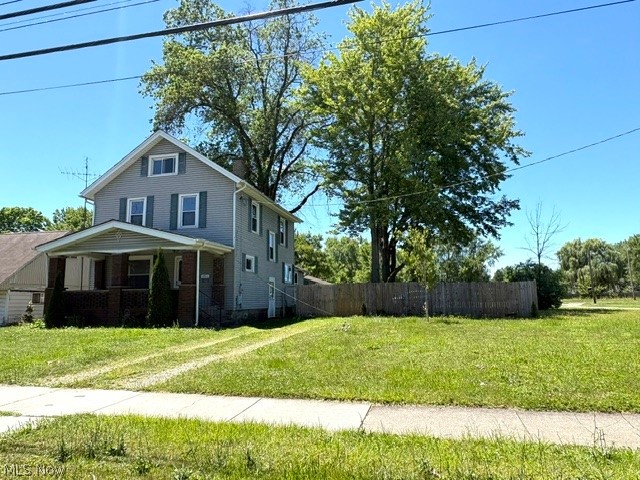 Enjoy Relaxing on the Full Length covered Front Porch of this Spacious 2Story-vinyl sided Home with 4 Bedrooms, 1-Full Bathroom on the Second level and a Partial Bathroom in the Basement. A Fenced in Back yard and Side yard-partial Privacy Fenced with a good size raised garden and 2-car Garage. Enjoy the Large Living room connected to a Large Dining room off the Kitchen.  Come into the side Home into a Mud room for all your needs that overlooks the fenced in Back yard.  Most of the rooms have Hardwood floors and the Stairway leading to the Bedrooms and Main Bathroom has Beautiful Hardwood too. All Carpeting was removed for whatever the New Owner would want or Keep the Original Hardwood already there.    The Kitchen has plenty of Cabinets and Counter space and the Dining Room has some built-ins.  There is a side door also to go to the Basement or up to the Kitchen area however the Basement is a Full size, unfinished Basement with the Laundry area, a Toilet and Shower Stall with a utility Sink that could be a Second Full Bathroom if needed.    The 2-Car Garage has a 1-Double door with insulation in the whole ceiling, good cement floor and extra long for possible workbench or ???    
THIS House is Buy As Is with alot of Space, Double Car Garage, Full-Length Front Porch, Full Basement and Close to Restaurants, Stores and More.....    Don't Miss Out on This ......