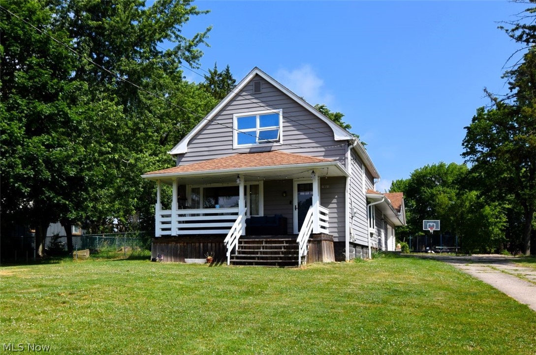 1920s Charm Meets Modern Open-Concept Living.  Fall in love with the perfect blend of historic character and contemporary design in this charming 3-bedroom, 2.5-bath Cape Cod. Situated on a generous 3/4-acre lot, this property offers a peaceful country feel without sacrificing modern conveniences.  Step from the inviting front porch into a bright, light-filled open floor plan where the living room and an expansive eat-in kitchen seamlessly connect—creating an ideal space for entertaining. The kitchen is a cooking enthusiast's  dream, boasting stainless steel appliances, abundant granite counter space, an eat-in island, a spacious pantry, and a sunlit dining area with a beautiful bay window; the windows above the sink were recently replaced to offer additional light.  The main-floor primary suite serves as a private retreat, featuring a rustic barn door that opens to the en-suite bath with a walk-in shower, double-sink vanity, ceramic tile flooring, and a walk-in closet. A conveniently located half bath sits near the side entrance. Upstairs, you’ll find two additional large bedrooms and a full bath—including one bedroom with a clever, hidden bookcase door to the closet! A massive tandem garage offers endless space for a workshop or vehicle storage. The unfinished basement features glass block windows and a sump pump with battery backup. Outside, the sprawling acreage includes a fenced side yard, sheds and an expansive back lawn ready to become your private oasis.
A 1-year seller-provided home warranty included.