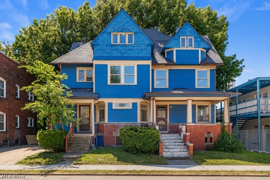 Welcome to this massive, beautiful duplex located in the Detroit Shoreway neighborhood! Everything has been renovated on this house with nothing very little untouched. The exterior has New vinyl windows, painted exterior, NEW roof, gutters, fascia, soffit and more. The garage has been updated as well with a new door, entrance, man door and more. As you walk in you will notice the nearly 12 foot high ceilings throughout with new LVP flooring, paint, trim and lighting. The kitchens and bathrooms for each unit have new cabinetry, countertops, fixtures and vanities. Behind the walls there is brand new plumbing throughout along with brand new electrical wiring, service lines, boxes and switches. The basement has 2x New furnaces, 2x New hot water tanks and more. The 1st floor unit has 3 bedrooms, 1 bathroom and the 2nd/3rd floor unit has 4 bedrooms and 2 full bathrooms. This is setup to be a great house hack, long term or mid term rental. Come check out 1412 W 84th today!