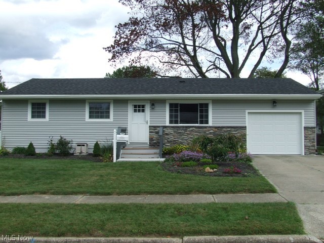 Better than new remodeled Ranch in Munroe Falls!  New vinyl siding and stone exterior compliment the fresh landscaping and new back patio with firepit.   Beautifully finished oak hardwood floors flow throughout this home, accentuated with lots of natural light.  Dining area is open to the kitchen and living room and features a slider with a nice view of the partially fenced backyard.  All new kitchen has ceramic tile floor, new cabinets and granite counters.  All kitchen appliances stay. Master bedroom has a half bath while the other two bedrooms share a full bath. Finished lower level has 2 rec rooms, currently being used as bedrooms, both have closets.  Lower level also has full bathroom, laundry room, and unfinished storage space.  Attached one car garage has new door with opener. Great location is close to parks, schools and shopping, and easily assessable to Kent, Stow, Tallmadge and Akron. A Home Warranty is included with  this home.  The many updates include: new roof, gutters,