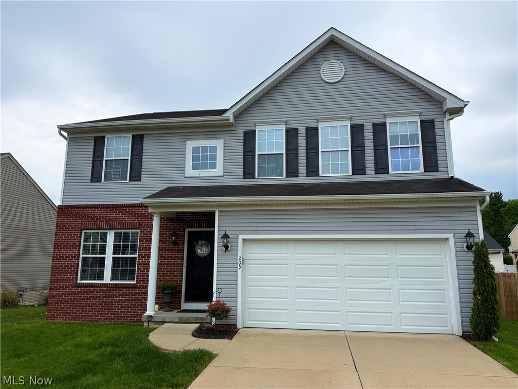 Wonderful colonial in south Painesville, built in 2008 and located in the Riverside School District. This 4 bedroom, 3 full and 1 half bath home features an open concept kitchen with newer cabinetry and beautiful granite countertops. The second floor offers all four bedrooms, a convenient laundry room, and a spacious primary suite with a stunning bathroom and walk in closet. Partially finished basement that has just been waterproofed with a transferrable warranty. Enjoy the cozy fireplace in the family room and custom blinds throughout the home.