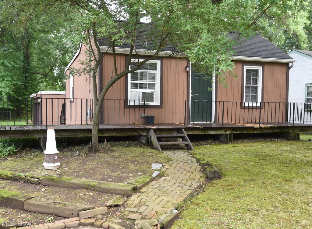 Cozy, updated ranch in Stow on deadend street!  This 2-bedroom home has updated kitchen cabinets, counters, flooring and appliances.  In addition there is newer carpet, ceiling fan, lights, and window air conditioner.  Even more updates include bathroom vanity and toilet, windows, doors, screens, sump pump, electric box/wiring, insulation.  Newer boiler has been cleaned and serviced.  Washer and dryer stay.   Waterproofed basement has a "walk-out" with small/half door. One basement room is partially finished but low ceiling. The large, detached 3-car garage could be perfect for a car buff (has a steel I-beam running across the center) or just as storage.  Stow-Monroe Falls school district could also make this the perfect starter home or great for downsizing.  Move-in ready!  Home Warranty included.