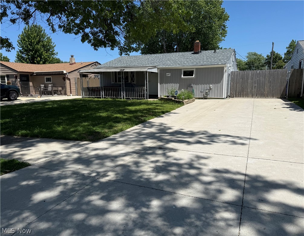 Welcome home to this charming 3-bedroom ranch located on a beautiful tree-lined street in desirable Brook Park, within the Berea City School District! Step inside to find an inviting living space filled with natural light and a comfortable layout, perfect for everyday living. The nicely updated first-floor laundry area adds convenience and functionality. Major mechanical updates provide peace of mind for years to come, including a new furnace and central air conditioning system installed in 2023, new hot water tank 2025, new roof in 2023, new siding & gutters in 2024. The new extra wide driveway adds curb appeal and convenience, and the updated kitchen and bath makes this home truly move-in ready!

Outside, enjoy relaxing evenings on the covered front patio, the perfect spot to unwind and enjoy the summer breeze. The fully fenced backyard offers privacy and plenty of space for pets, gardening, entertaining or outdoor fun.

This home offers convenient one-floor living and an ideal location near shopping, highways, restaurants, and the exciting new Cleveland Browns Dome Stadium development! Comfort, practicality, and location all in one package! Whether you're a first-time buyer, downsizing, or looking for an investment opportunity, this home checks all the boxes with its single-floor layout, extensive updates, and excellent location in the growing area of Brook Park!

Don’t miss your opportunity to own this updated ranch in a fantastic neighborhood! Call agent for your private showing today!