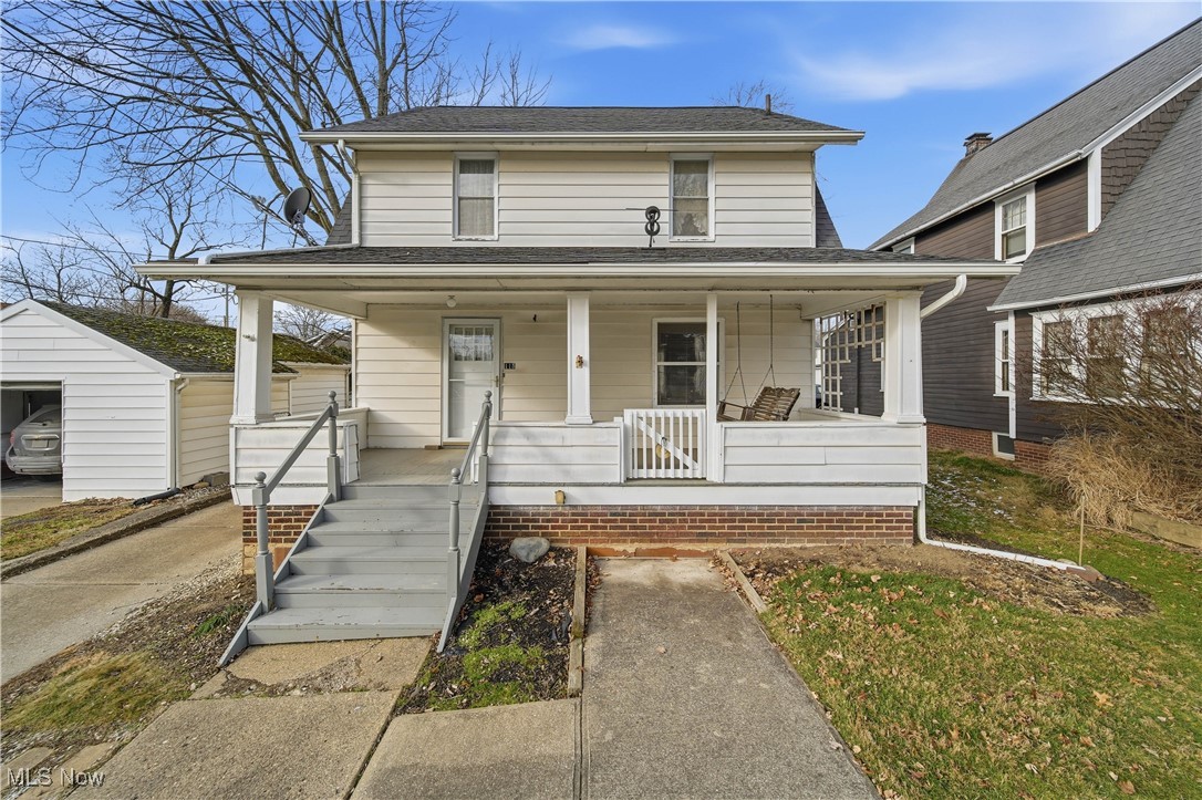 If you love homes with character, history, and charm, this one is for you. From the large front porch with porch swing to the arched doorways and built-in cabinets, this home has a cozy, old-house charm that’s hard to find. Inside, you’ll find hardwood floors throughout the main living areas, a living room with a tile-surround fireplace and built-ins, and a formal dining room with classic charm. The kitchen was refreshed in 2021 with new countertops, flooring, and paint, and includes the refrigerator, electric range, and dishwasher. The main floor full bathroom is truly a standout, featuring a walk-in shower and an oversized closet. Upstairs, the bedrooms all have hardwood floors, generous closet space, attic access, and a laundry chute. The unfinished attic space is a blank canvas, perfect for a future playroom, home office, or creative hideaway. Additional features include an unfinished basement with laundry, a carport, and plenty of storage throughout. Recent updates include attic insulation (2023) and main floor bathroom (2020.) Outside, enjoy a large fenced-in backyard and storage shed. Conveniently located near North Canton Intermediate School and close to shopping, dining, and other North Canton amenities, this home is full of personality and ready for its next chapter.