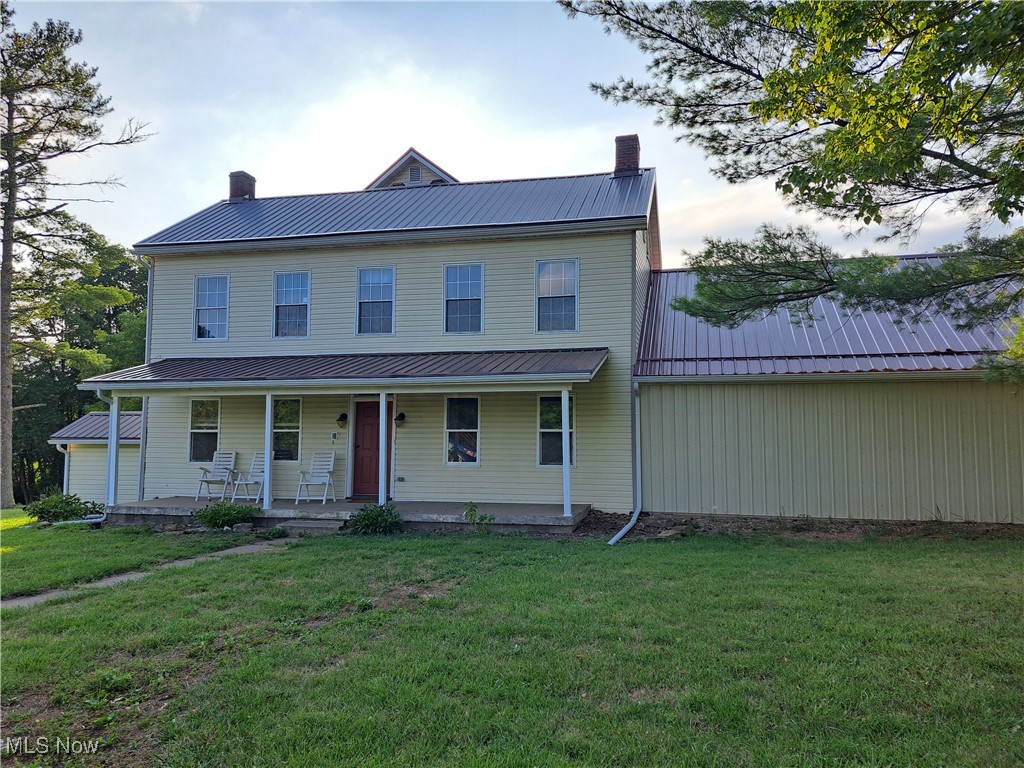 FREE GAS CURRENTLY AVAILABLE with this 4-5 BEDROOMS on 1/2+ ACRE in NOBLE LOCAL SCHOOL DISTRICT!  CLOSE to I-77 and THE WILDS! Bring your family to the country and have tons of room inside and out! This large home offers 5 bedrooms (or 4 bedrooms on 2nd floor and game/media room on 3rd floor) and no heating bill! The first floor offers a formal living room with gas fireplace, family room with parlor doors to a side deck, kitchen with maple cabinets, 2 large islands/breakfast bar, and lots of counter space, a formal dining room with built-in bookcases/hutches on each side of the gas fireplace plus a full bath. The second floor houses 3 bedrooms, a 2nd full bath, the master bedroom with a huge walk-in closet, master bath with a claw-foot tub, tiled shower, and laundry with washer/dryer. The third floor could be your 5th bedroom/game room/media room. Lots of closet and storage space in addition to the mudroom and the insulated 28x32 4-CAR ATTACHED GARAGE with attic storage. Paved driveway, plenty of yard space, covered front porch, unfinished basement, metal roof, new gutters, GFA with 2 central air units plus portable AC units. PAINTING ALLOWANCE NEOTIABLE for acceptable offers!  Free gas until such time well is capped or no longer producing. Right of way for shared drive. Recent survey from parcel split. Minerals rights do not transfer. Mailing address is Cumberland, OH. Don't miss this great family home!  Call to tour!