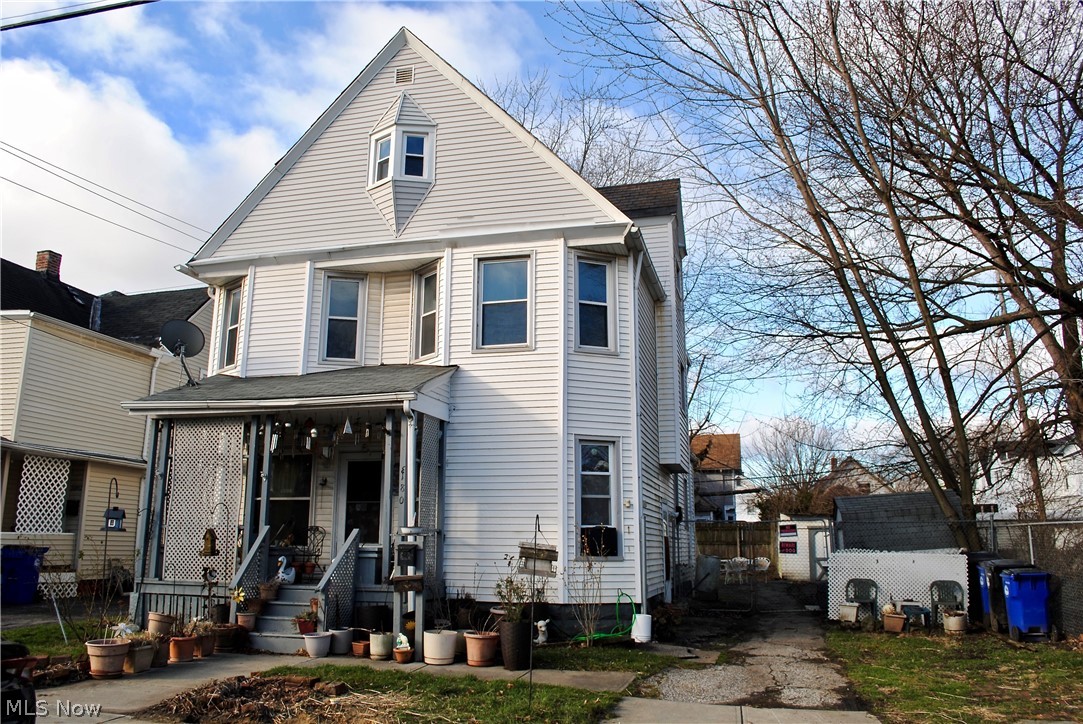 Are you looking for a solid multi family investment property in booming Cleveland!  Check out this up and down unit with an extra lot!  The up unit has been freshly renovated and ready for a new tenant or owner occupant.  The up unit has two bedrooms, and one full bathroom.  The unit features new life proof linoleum flooring in the kitchen and bathroom.  The kitchen has new cabinets, countertop, sink, faucet, and LED lighting.  The bedrooms, have been freshly painted. The up unit has a covered porch. There are two new exterior doors and two new attic windows.  The up unit also features a brand new furnace and hot water tank.  The down unit has newer mechanicals and is occupied by a tenant paying $500 per month.  The common hallway has also been freshly painted and also has new flooring. This home also comes with a one year home warranty!  Come check out this great multi family home. Seller is a licensed real estate agent in the State of Ohio.