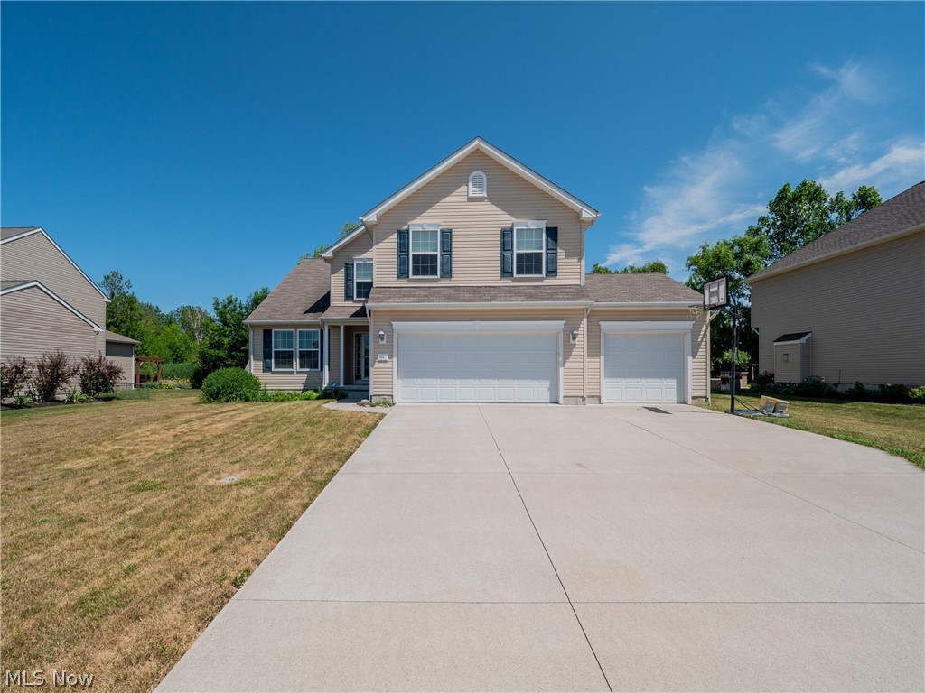 Located in Avon's Arlington Place neighborhood, this beautiful 4 bedroom, 2 1/2 bath, 3 car garage, well maintained home is move in ready and waiting for you.  The home features a first floor main bedroom with large walk in closet and private full bath with soaking tub.  First floor laundry room, large eat in kitchen, spacious living room with cathedral celings and fireplace, and front room which is perfect for a home office. Upstairs features 3 generously sized bedrooms as well as a flexible loft space and an additional full bath.  The large partially finished basement includes ample storage with shelving. Outdoors you will be greated with a beautiful covered deck that leads to a cozy firepit. Be settled in a highly rated and desirable community before the school year begins!