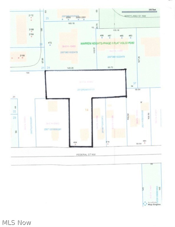 494 FEDERAL ST.  Has 1 parcel f (parcel # 3) for this address total .63 acres. Flat land with many Hickory trees, at one time there was a home on lot. Seller would like to sell all 5 vacant residential lots one price. Parcel 1.) 39-356800 (address 506 Federal), 2.) 39-356850, 3.)39-368372 (494 Federal) located on Northerly side of Federal St.  Parcel 4.) 39-072750, 5.) 39-108950 located on Southerly side of Federal St.
Parcel 1.) .3375 Acres, 2.) .3120 Acres, 3.) .6313 Acres=1.280 Acres on Northerly side of Federal St.
Parcel 4.) 1.699 Acres, + 5.) 4.177 Acres=5.876 Acres on Southerly side of Federal St.
Lots are across from each other, being located on both sides of Federal St.  Parcel 1,2&3 have address those homes are gone