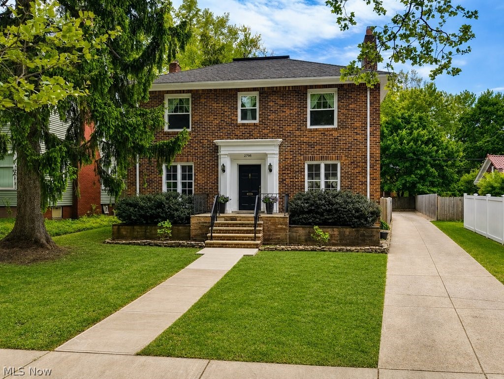 New construction ease with the character of classic Heights architecture!  Every inch of this CH brick Georgian has been thoughtfully appointed with elevated finishes, fixtures & design.  Vast list of updates includes boiler & windows, updated powder room, mudroom addition, updated modern fireplace, refurbished French doors, landscaping & fence.  The entryway w/ curved arches greets you as you enter. Living area features French door windows that have been made operable & updated sleek fireplace for cooler months.  Bright chef’s kitchen features new island & has been reconfigured to allow for a breakfast nook with loads of storage, new beverage refrigerator and overlooks the beautifully landscaped backyard. Primary suite is a true retreat! The newly imagined space includes walk-in closet, sitting room (office), remodeled bath feat. Moroccan tile & glass shower, completed by in-suite laundry with stackable W/D.  Hallway bath w/ dual basin sink has been refurbished, along with the other 2 bedrooms.
The finished basement adds value w/ newly refurbished layout that includes a kitchenette, 1/2 bath and all new cabinetry. Original laundry area remains in place. Along with the benefit of a low-maintenance brick exterior, the front has been updated with new steps and the addition of handrails. Backyard is perfect for entertaining and enclosed (ideal for pets!).  Light fixtures have been updated through entire house, feat. designs from West Elm, CB2 and handblown glass from local artisan.   Every room has been professionally painted. Major systems have been addressed: new boiler, new boiler pipes (PVC replaced with code-compliant galvanized steel), new windows w/ lifetime guarantee, & repaired clay storm drain/sewer pipes from the house to sidewalk - peace of mind that comes with few area homes. This location offers what Heights buyers seek: walk to shopping/entertainment of Lee Road & Coventry, close to Murray Hill & Cedar Fairmount, short distance to University Circle.