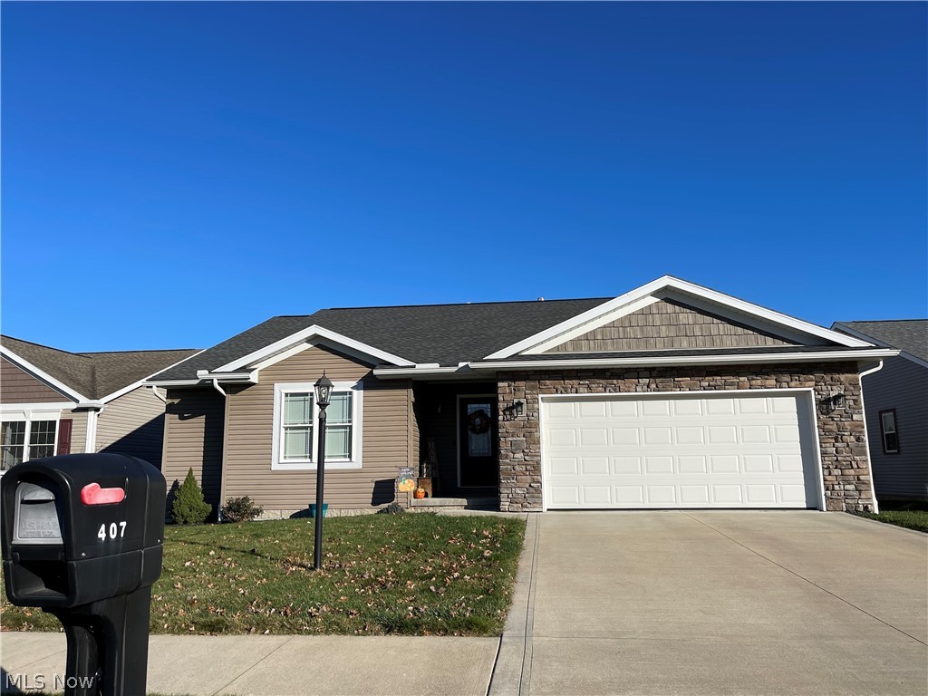 Newer build 3 Bdrm 3.5 bath ranch home in desirable neighborhood.  Main level features open living kitchen room, master suite, 2 bdrms with jack and jill bath, half bath and laundry room.  Living room leads out to back deck with fenced in yard.  Basement is partially finished with family room and bar area as well as another full bath.  Lots of storage.  All kitchen appliances stay