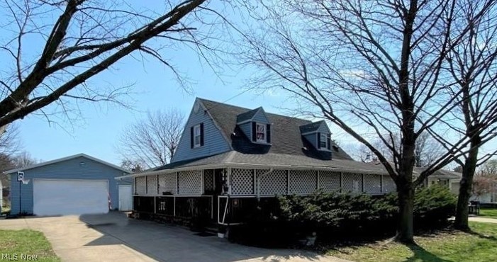Excellent opportunity to purchase a home located in the wonderful Ellet community. This is a nice Cape Cod situated on a double lot with a huge 2 1/2 car garage! This house has 3 bedrooms and 1 bath, as well as a partially finished basement. There is a nice covered wrap around porch that is perfect for relaxing outside while still having a little privacy. With a little TLC this will be a great opportunity for a first time home buyer or an excellent investment opportunity!