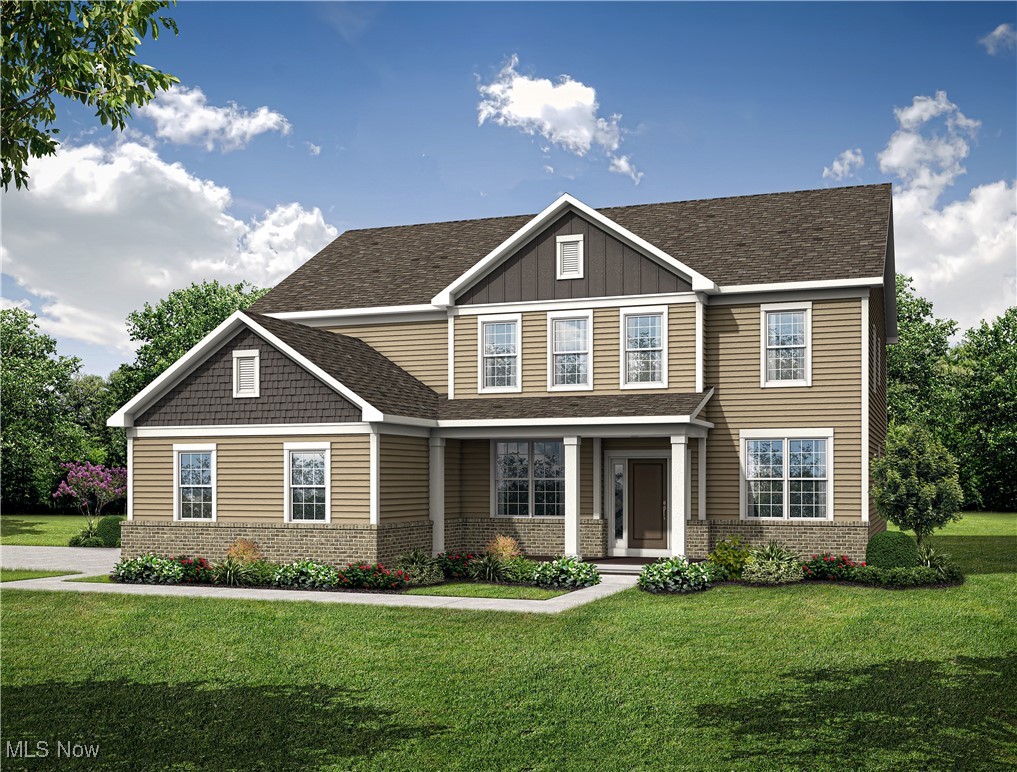 Spectacular new construction Woodside home design with a SUMMER move in. This spacious family home features a 2-story Gathering Room with a gas stone fireplace open to a deluxe kitchen with built-in appliances and quartz countertops. Large walk-in pantry and Pulte Planning Center just steps away. A well-appointed Butler’s Pantry adjoins your kitchen to a formal dining room. 2 Flex Rooms on the first floor provide space and privacy for work or play.  Upstairs, you will find 4 large bedrooms and 3 bathrooms including a primary suite with large walk-in shower. A secondary bedroom has an ensuite which will be perfect for guests. This large homesite has a walkout basement sitting on over .6 acres all in The Reserve of Sharon located within the highly rated Highland Local School District.  Buyers can make some interior selections if purchased early during construction.