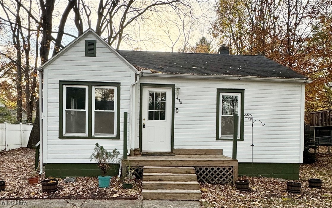 Charming 2-bedroom ranch on a quiet dead-end street in Kent! This well-maintained home offers easy single-floor living and a versatile layout-perfect for first-time buyers, those looking to downsize, or a great turn-key investment property. You’ll love the beautiful hardwood floors, new carpeting, fresh paint, loads of natural light, and the home’s solid, well-cared-for condition. Features include a spacious living area, functional kitchen, and good bones throughout. The basement is ready to be finished, offering great potential for additional living space or storage. Enjoy a nice-sized fenced-in yard, ideal for pets or outdoor gatherings, plus a one-car garage for parking or storage. Close enough to Kent State, yet tucked away on a quiet dead-end street for peace and privacy. Also conveniently located close to bus stops, Route 8, shopping, and schools. A wonderful opportunity in a desirable location- don’t miss it!